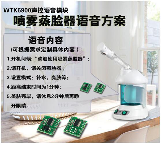 Voice control spray facial steamer module, voice recognition solution for spray facial steamer