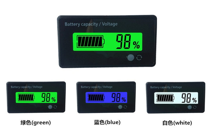 12V24V48V汽车电动电瓶车电量电压显示表 锂电池数显电压检测器